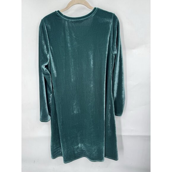 Soft Surrounding Velour Long Sleeve Mini Dress Women Petite Medium Green Holiday - Picture 3 of 7